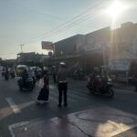 SAT LANTAS POLRES DOMPU GELAR STRONG POINT PAGI, WUJUDKAN KAMTIBCARLANTAS DAN KESELAMATAN PENGGUNA JALAN