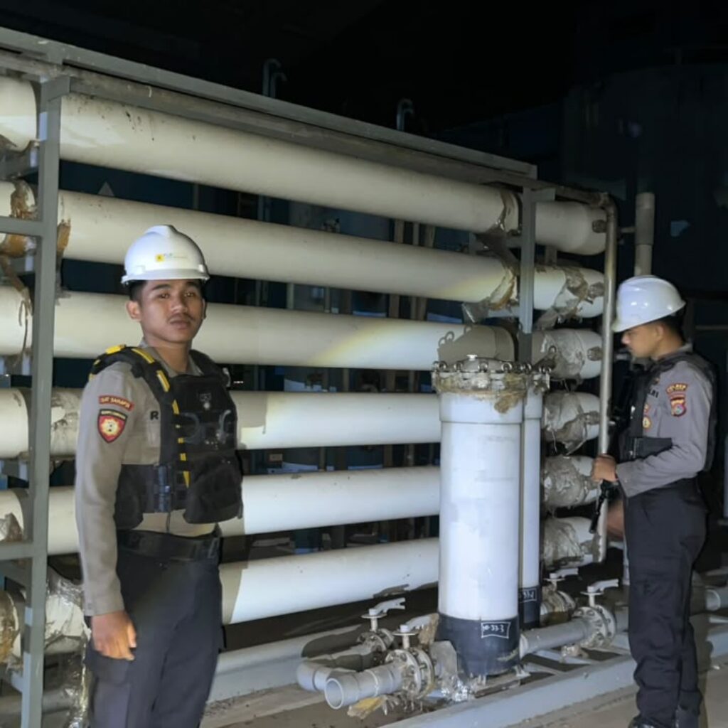 ‎‎Unit Pamobvit Sat Samapta Polres Bima Kota Amankan Objek Vital Nasional PLTU Bima