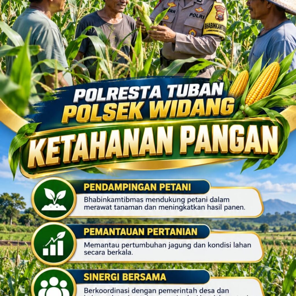 Mendukung Program Ketahanan Pangan, Bhabinkamtibmas Monitoring Pertumbuhan Jagung